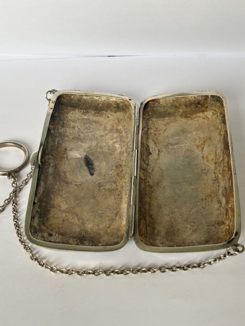 GEORGE VI ART DECO SILVER PURSE CIGARETTE CASE BIRMINGHAM 1942 WILLIAM ADAMS LTD - ADDITIONAL PHOTO 11