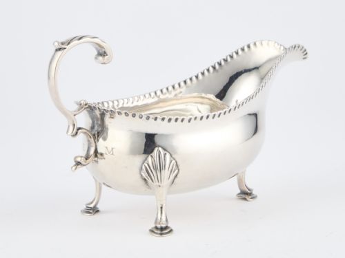 antique george iii silver sauce boat london 1780 william skeen - CATEGORY: ANTIQUE SILVER - DATED GEORGIAN