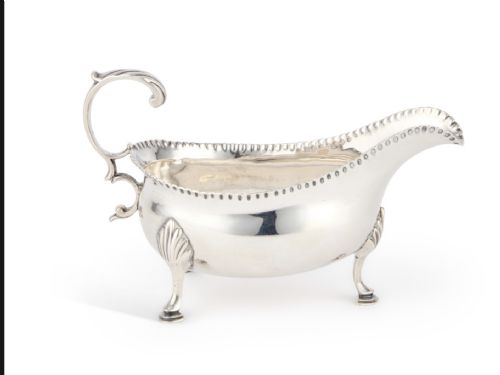 ANTIQUE GEORGE III SILVER SAUCE BOAT LONDON 1780 WILLIAM SKEEN - ADDITIONAL PHOTO 1