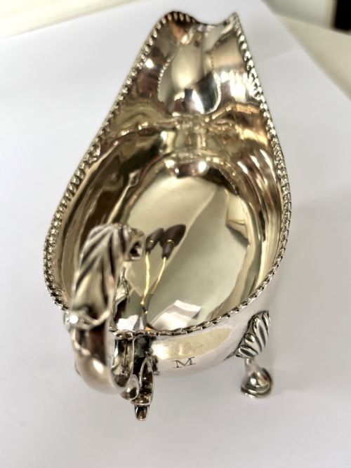 ANTIQUE GEORGE III SILVER SAUCE BOAT LONDON 1780 WILLIAM SKEEN - ADDITIONAL PHOTO 5