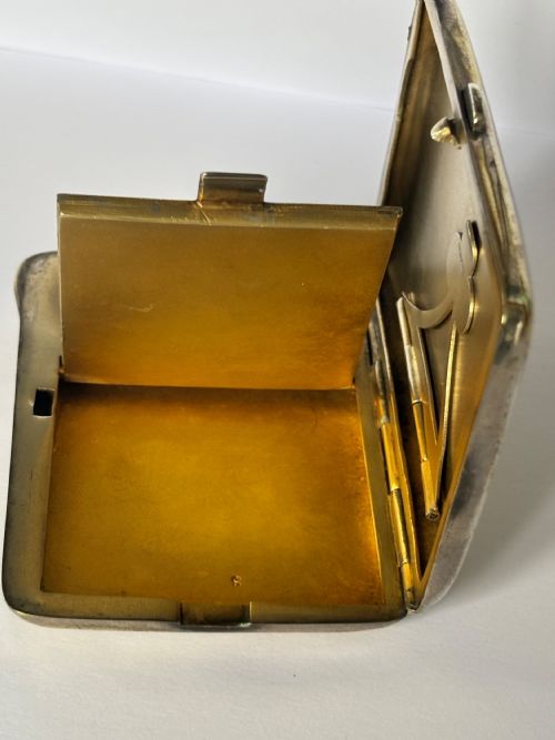 ART DECO GERMAN SILVER GILT SOVEREIGN CARD COMPACT COMBINATION CASE C1920 - ADDITIONAL PHOTO 2