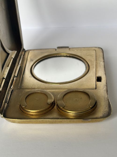 ART DECO GERMAN SILVER GILT SOVEREIGN CARD COMPACT COMBINATION CASE C1920 - ADDITIONAL PHOTO 11
