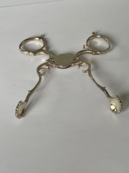 ANTIQUE GEORGE III SILVER SUGAR NIPS SCISSORS LONDON C1780 THOMAS TOOKEY - ADDITIONAL PHOTO 1