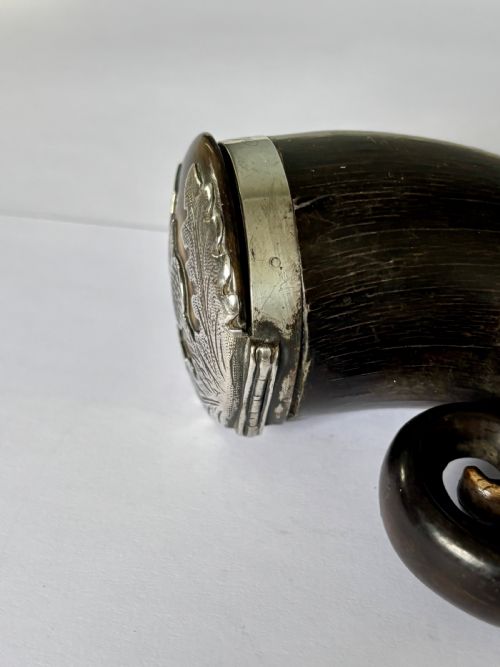 ANTIQUE SCOTTISH SILVER MOUNTED RAMS HORN SNUFF MULL THISTLE DESIGN - ADDITIONAL PHOTO 3
