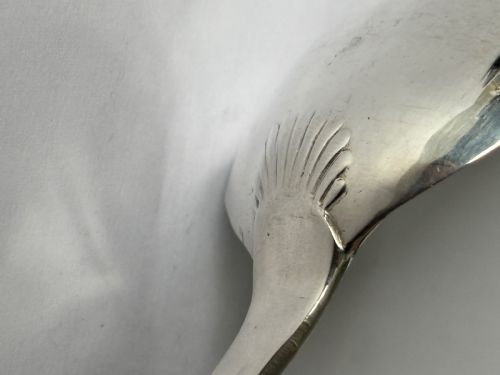 ANTIQUE GEORGE II SILVER HANOVERIAN TABLESPOON LONDON 1736 - ADDITIONAL PHOTO 5