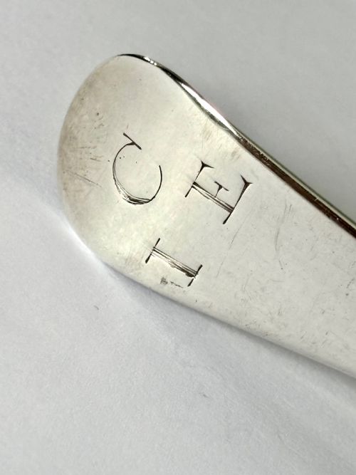 ANTIQUE GEORGE II SILVER HANOVERIAN TABLESPOON LONDON 1736 - ADDITIONAL PHOTO 6