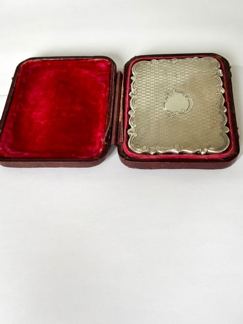 VICTORIAN SILVER CALLING CARD CASE CRONIN WHEELER BIRMINGHAM 1852 FITTED CASE - ADDITIONAL PHOTO 1
