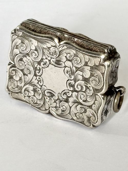 ANTIQUE SILVER GILT EARLY VICTORIAN VINAIGRETTE NATHANIEL MILLS BIRMINGHAM 1840 - ADDITIONAL PHOTO 5