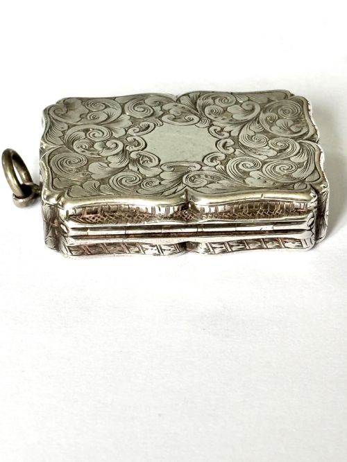 ANTIQUE SILVER GILT EARLY VICTORIAN VINAIGRETTE NATHANIEL MILLS BIRMINGHAM 1840 - ADDITIONAL PHOTO 7
