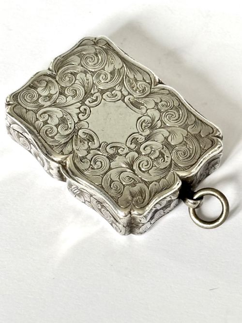 ANTIQUE SILVER GILT EARLY VICTORIAN VINAIGRETTE NATHANIEL MILLS BIRMINGHAM 1840 - ADDITIONAL PHOTO 9