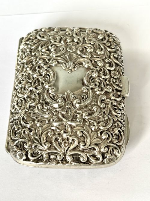 victorian repousse silver gilt cigarette cheroot case henry matthews 1898 - CATEGORY: ANTIQUE SILVER - DATED VICTORIAN