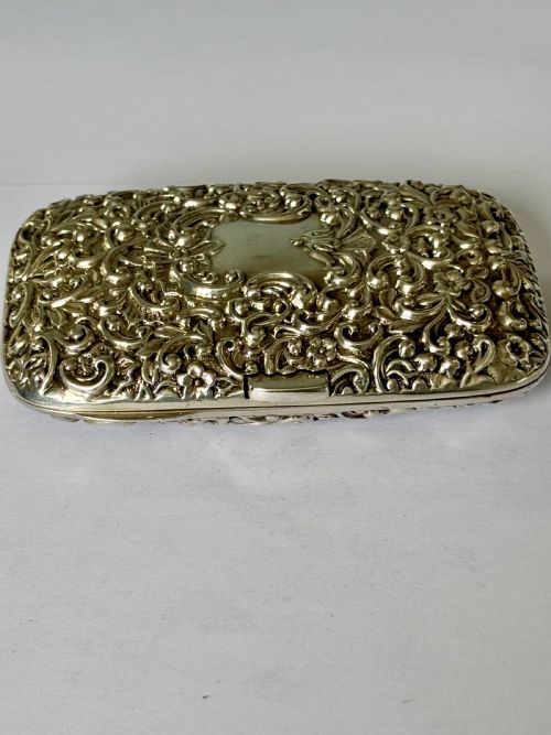 VICTORIAN REPOUSSE SILVER GILT CIGARETTE CHEROOT CASE HENRY MATTHEWS 1898 - ADDITIONAL PHOTO 3