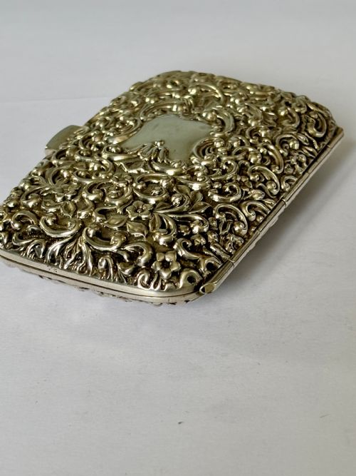 VICTORIAN REPOUSSE SILVER GILT CIGARETTE CHEROOT CASE HENRY MATTHEWS 1898 - ADDITIONAL PHOTO 7