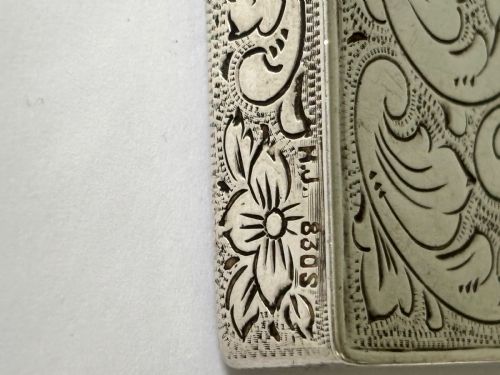 EARLY 20TH CENTURY FINE QUALITY CONTINENTAL 830S SILVER CALLING CARD CASE - ADDITIONAL PHOTO 6