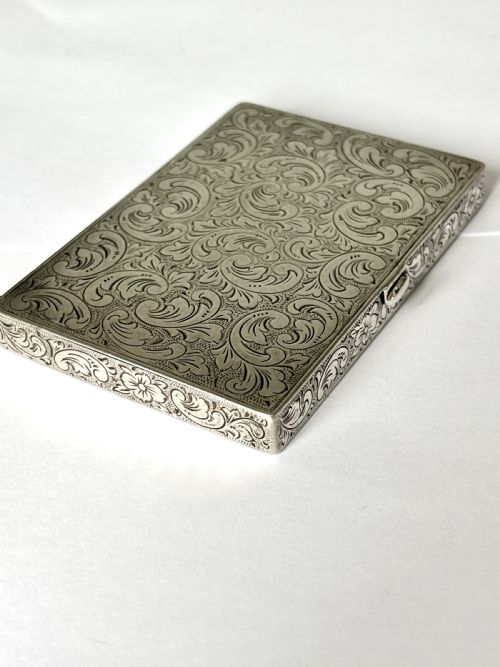 EARLY 20TH CENTURY FINE QUALITY CONTINENTAL 830S SILVER CALLING CARD CASE - ADDITIONAL PHOTO 8