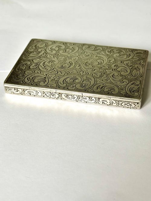 EARLY 20TH CENTURY FINE QUALITY CONTINENTAL 830S SILVER CALLING CARD CASE - ADDITIONAL PHOTO 9