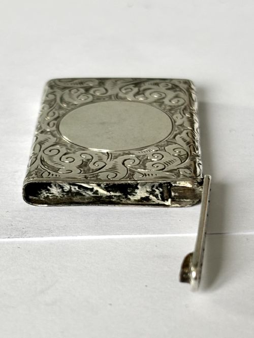 ANTIQUE VICTORIAN SILVER FLIP TOP VESTA CASE MATTHEW JOHN JESSOP LONDON 1886 - ADDITIONAL PHOTO 6