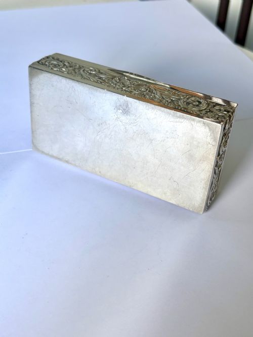 ANTIQUE SILVER DRESSING TABLE TRINKET BOX GOLDSMITHS SILVERSMITHS LONDON 1924 - ADDITIONAL PHOTO 5