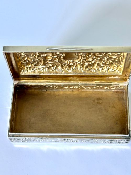 ANTIQUE SILVER DRESSING TABLE TRINKET BOX GOLDSMITHS SILVERSMITHS LONDON 1924 - ADDITIONAL PHOTO 15