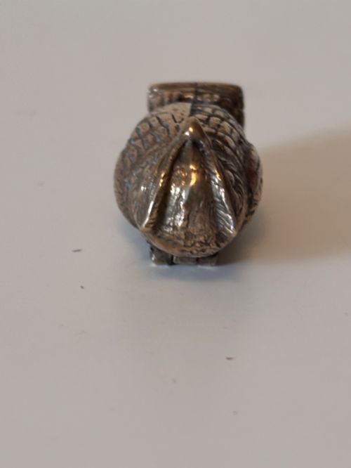 ANTIQUE NOVELTY BRASS OWL VESTA CASE MATCH SAFE CASE - ADDITIONAL PHOTO 8