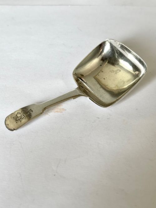 VICTORIAN SILVER CADDY SPOON YAPP WOODWARD BIRMINGHAM 1844 - ADDITIONAL PHOTO 2