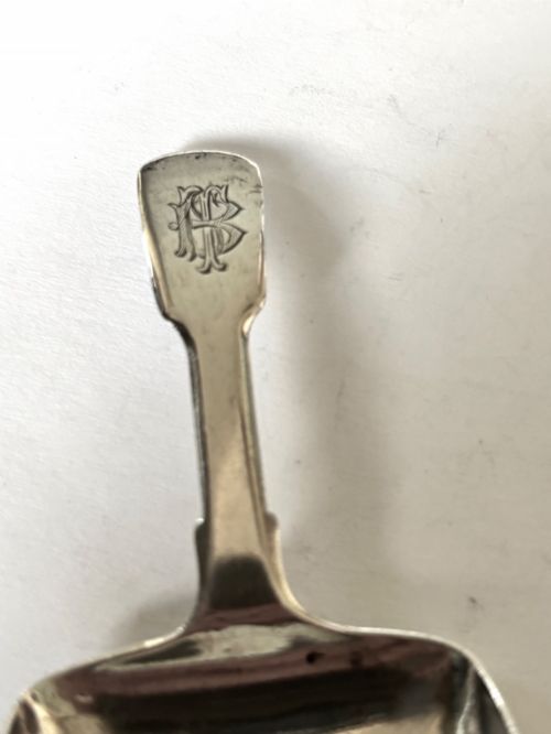 VICTORIAN SILVER CADDY SPOON YAPP WOODWARD BIRMINGHAM 1844 - ADDITIONAL PHOTO 4