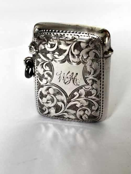 ANTIQUE EDWARDIAN SILVER GILT VESTA CASE JOHN ROSE BIRMINGHAM 1902 - ADDITIONAL PHOTO 6