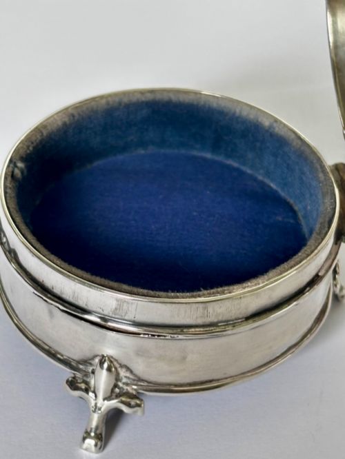 ANTIQUE GEORGE V SILVER DRESSING TABLE JEWELLERY RING TRINKET BOX BIRMINGHAM 1923 - ADDITIONAL PHOTO 3