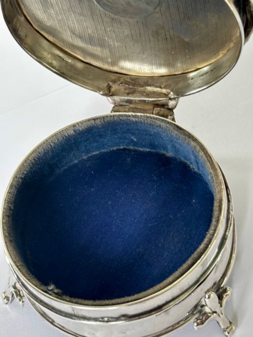 ANTIQUE GEORGE V SILVER DRESSING TABLE JEWELLERY RING TRINKET BOX BIRMINGHAM 1923 - ADDITIONAL PHOTO 10
