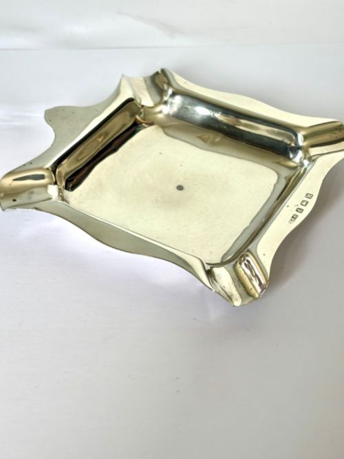 ANTIQUE ART DECO SILVER ASHTRAY WILLIAM HAIR HASELER BIRMINGHAM 1936 - ADDITIONAL PHOTO 3