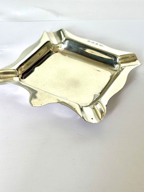 ANTIQUE ART DECO SILVER ASHTRAY WILLIAM HAIR HASELER BIRMINGHAM 1936 - ADDITIONAL PHOTO 4