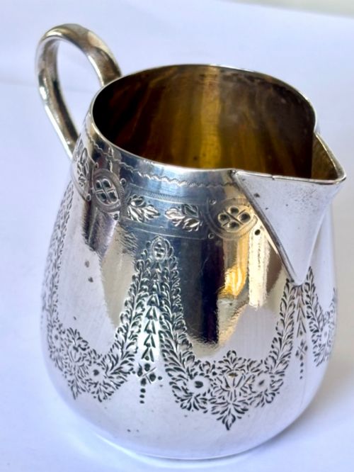 VICTORIAN SILVER SPARROW BEAK MILK CREAM JUG HENRY HOLLAND LONDON 1878 - ADDITIONAL PHOTO 3