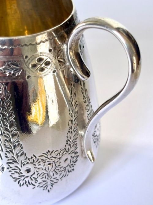 VICTORIAN SILVER SPARROW BEAK MILK CREAM JUG HENRY HOLLAND LONDON 1878 - ADDITIONAL PHOTO 6