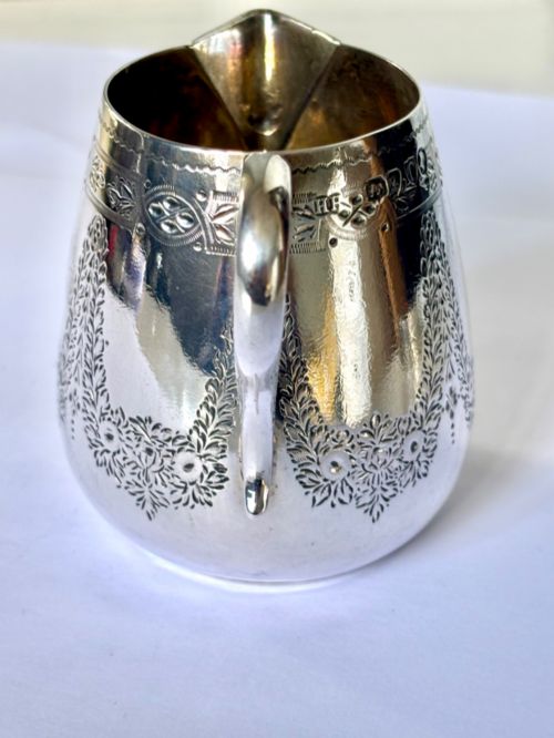 VICTORIAN SILVER SPARROW BEAK MILK CREAM JUG HENRY HOLLAND LONDON 1878 - ADDITIONAL PHOTO 7