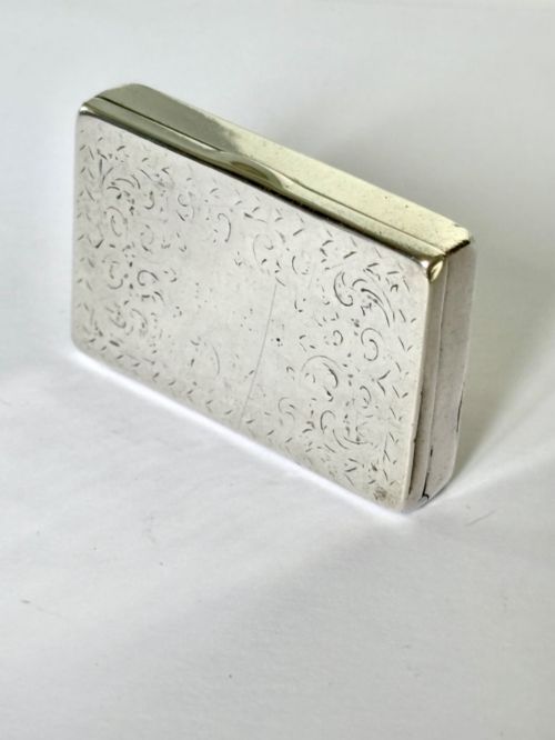 antique silver victorian snuff box james walter tiptaft birmingham 1891 - CATEGORY: ANTIQUE SILVER - DATED VICTORIAN