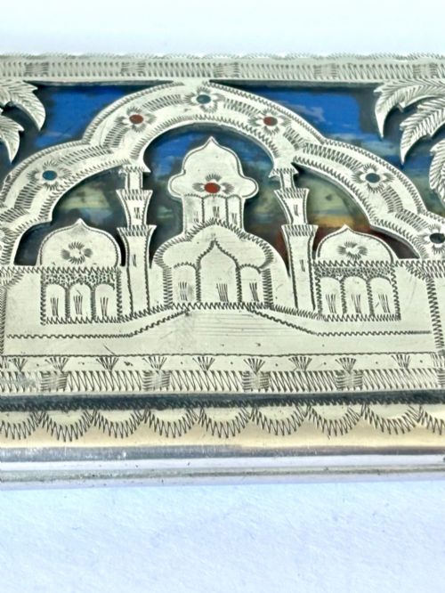 WWII POW NORTH AFRICA EGYPT ALUMINIUM CIGARETTE CASE MOSQUE SPHINX LILI MARLEEN - ADDITIONAL PHOTO 3
