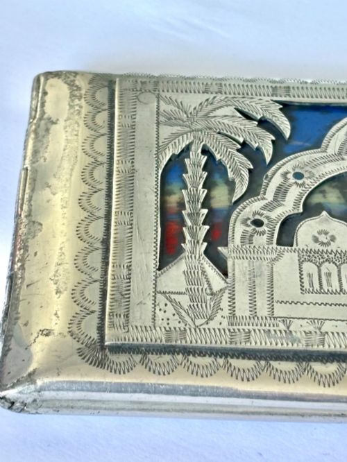 WWII POW NORTH AFRICA EGYPT ALUMINIUM CIGARETTE CASE MOSQUE SPHINX LILI MARLEEN - ADDITIONAL PHOTO 5