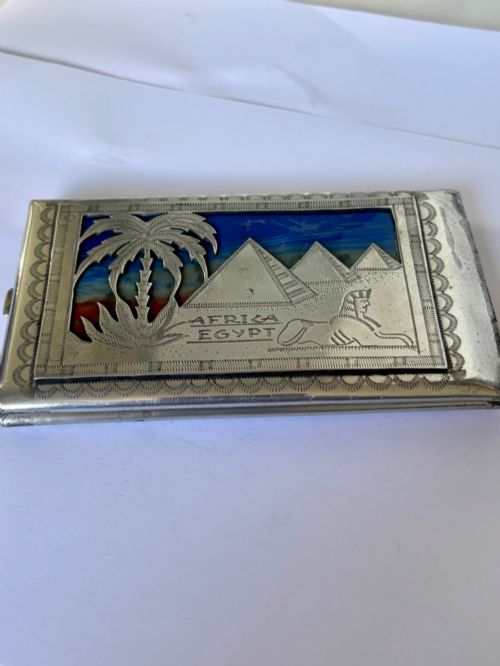 WWII POW NORTH AFRICA EGYPT ALUMINIUM CIGARETTE CASE MOSQUE SPHINX LILI MARLEEN - ADDITIONAL PHOTO 7