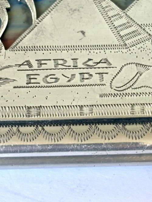 WWII POW NORTH AFRICA EGYPT ALUMINIUM CIGARETTE CASE MOSQUE SPHINX LILI MARLEEN - ADDITIONAL PHOTO 8