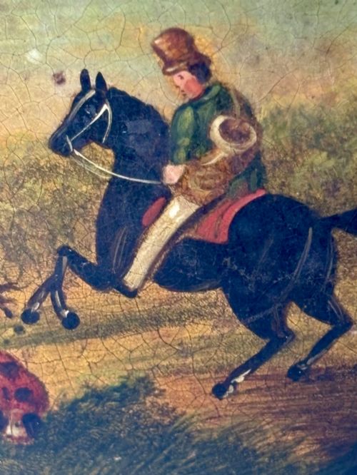 EARLY 19TH CENTURY FRENCH PAPIER MACHE SNUFF BOX HUNTING LA CHASSE - ADDITIONAL PHOTO 3