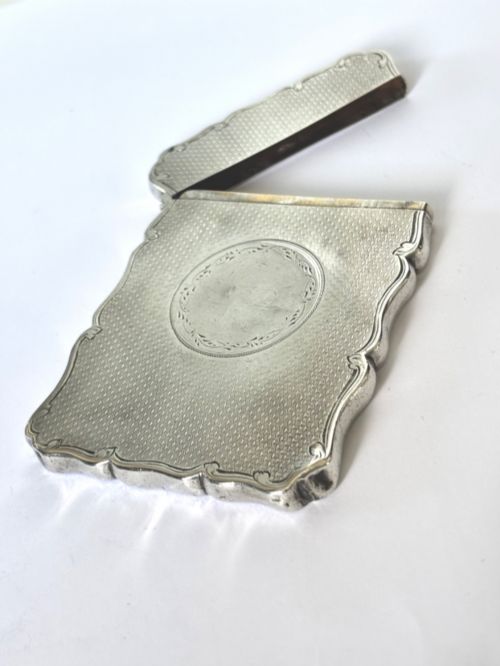 VICTORIAN SILVER CALLING CARD CASE GEORGE UNITE BIRMINGHAM 1895