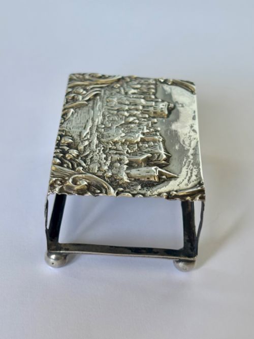 EDWARDIAN ANTIQUE SILVER CASTLE TOP MATCHBOX COVER ROYAL WINDSOR 1903 - ADDITIONAL PHOTO 4