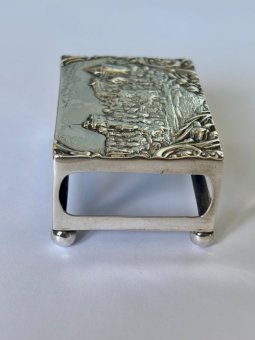 EDWARDIAN ANTIQUE SILVER CASTLE TOP MATCHBOX COVER ROYAL WINDSOR 1903 - ADDITIONAL PHOTO 6
