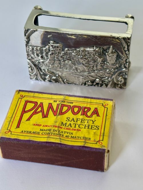 EDWARDIAN ANTIQUE SILVER CASTLE TOP MATCHBOX COVER ROYAL WINDSOR 1903 - ADDITIONAL PHOTO 8
