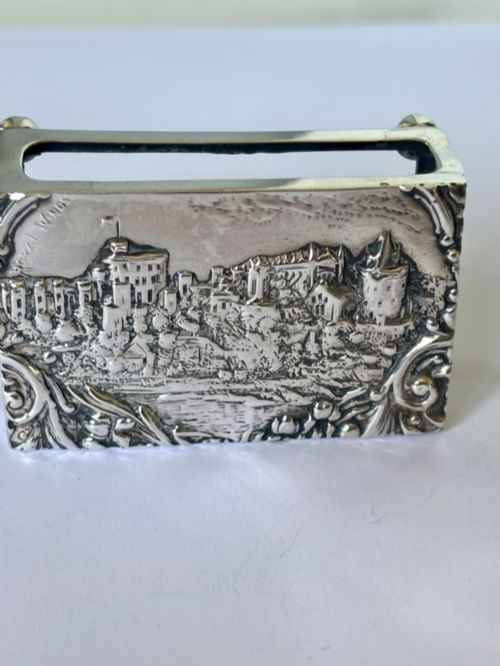 EDWARDIAN ANTIQUE SILVER CASTLE TOP MATCHBOX COVER ROYAL WINDSOR 1903 - ADDITIONAL PHOTO 9