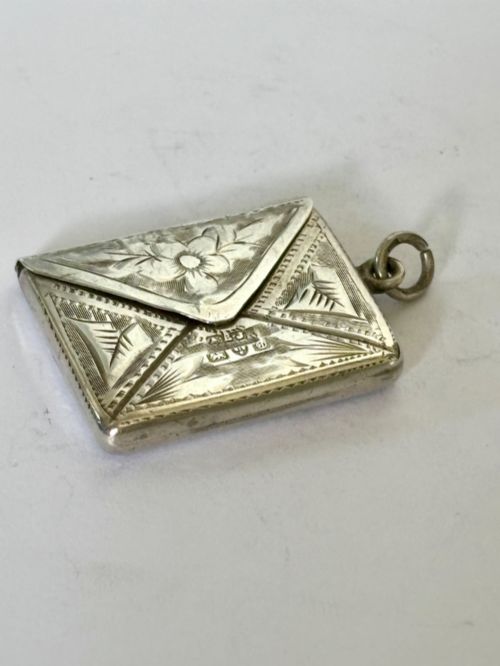 antique edwardian solid silver envelope stamp case chester 1904 ae jenkins - CATEGORY: ANTIQUE SILVER - DATED EDWARDIAN