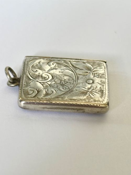 ANTIQUE EDWARDIAN SOLID SILVER ENVELOPE STAMP CASE CHESTER 1904 AE JENKINS - ADDITIONAL PHOTO 7