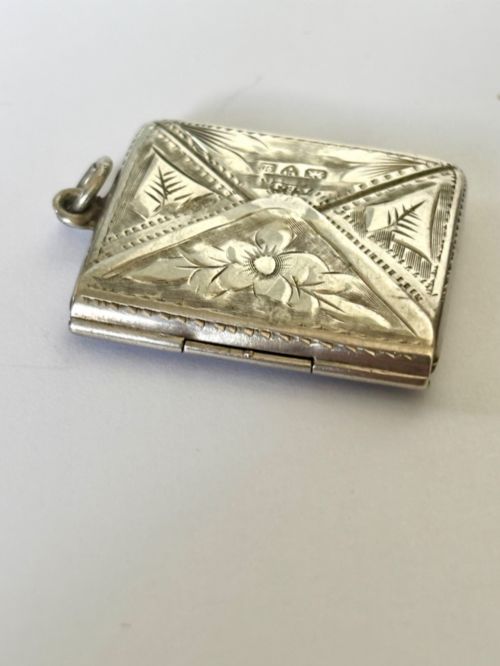 ANTIQUE EDWARDIAN SOLID SILVER ENVELOPE STAMP CASE CHESTER 1904 AE JENKINS - ADDITIONAL PHOTO 8