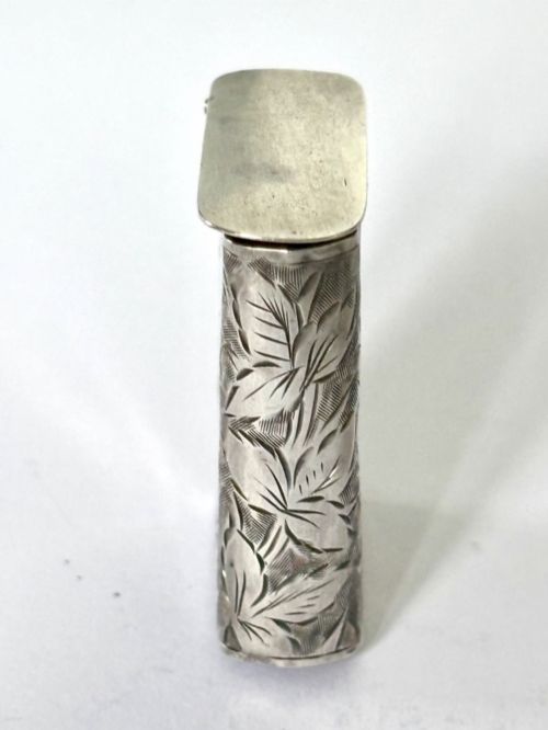 VICTORIAN SILVER FLIP TOP VESTA CASE HENRY WILLIAMSON BIRMINGHAM 1886 - ADDITIONAL PHOTO 1