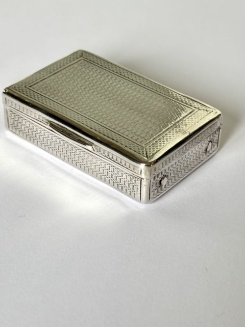 GEORGE V SILVER GILT SNUFF BOX CHESTER 1919 COHEN CHARLES